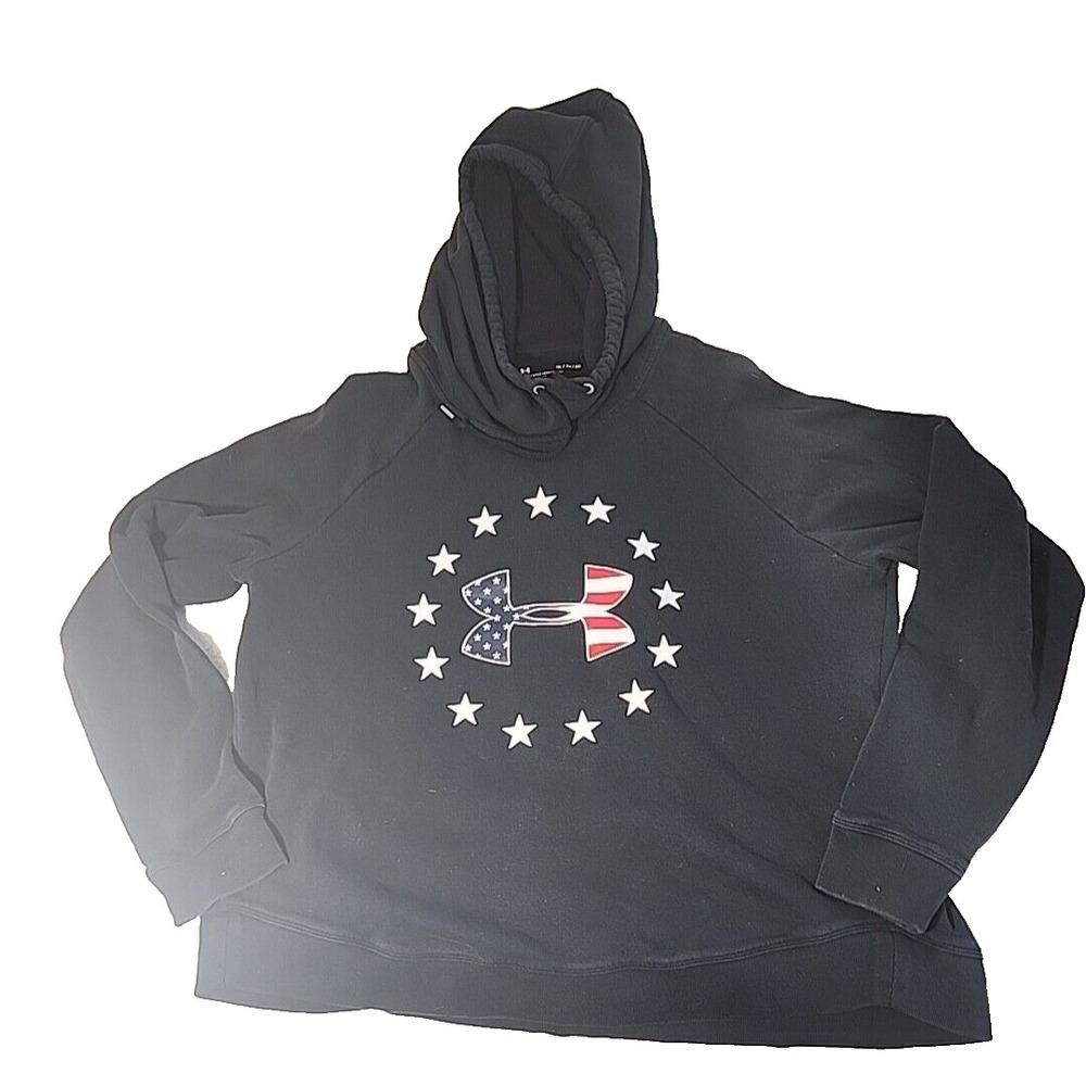 Under Armour Hoodie Fleece Mens‎ XL Extra Large Star and Stripes USA Patriotic